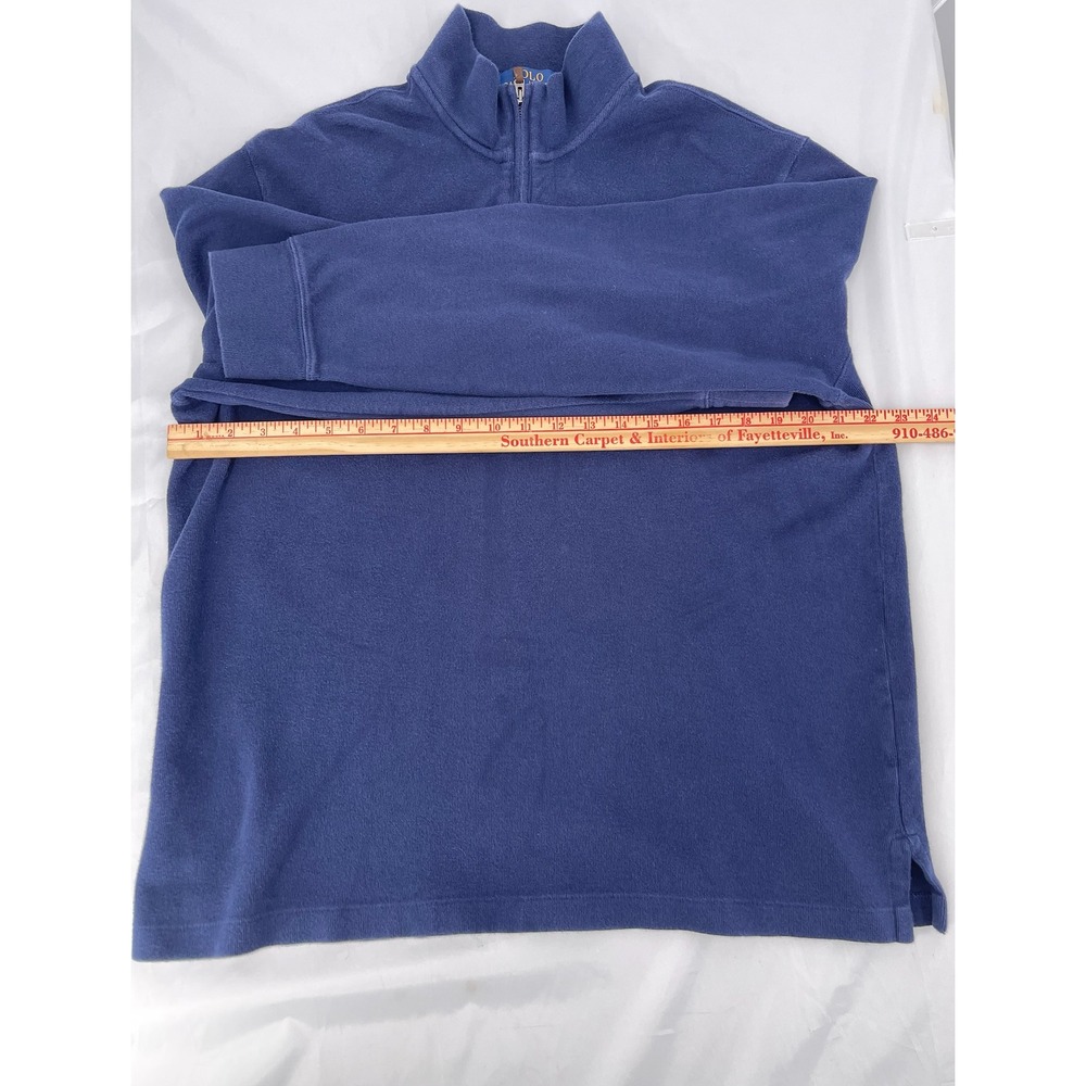 Polo Ralph Lauren Estate Rib Quarter Zip Pullover Mens L Navy Cotton - Picture 4 of 9